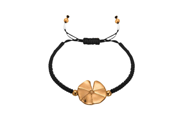 Pulsera Tejida y Nenúfar Oro - ELENA LÓPEZ JOYERÍA