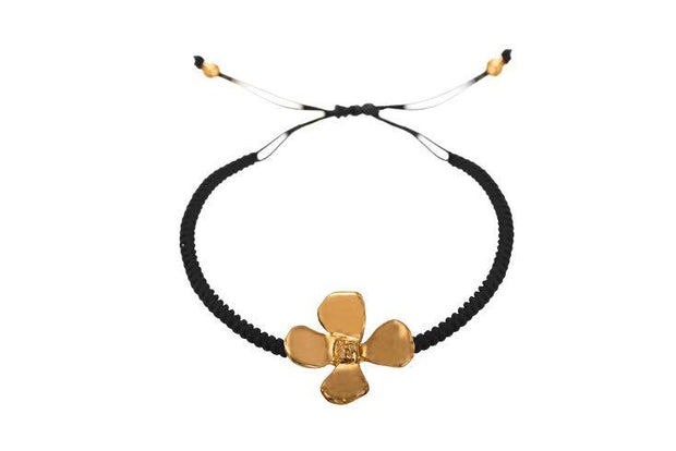 PULSERA TEJIDA HORTENSIA ORO PARA MUJER -ELENA LÓPEZ JOYERÍA