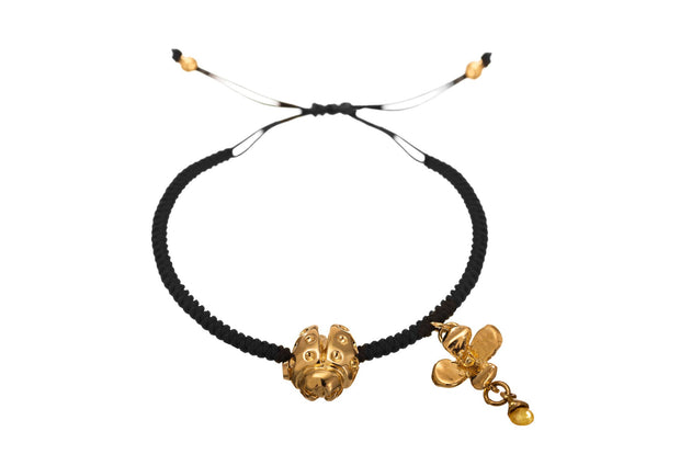 Pulsera Tejida Catarina y Hortensia Oro - ELENA LÓPEZ JOYERÍA