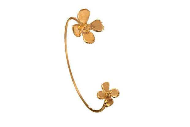 PULSERA ARO DOS HORTENSIAS ORO PARA MUJER -ELENA LÓPEZ JOYERÍA
