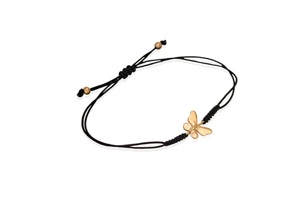 Pulsera Hilo y Mariposita Oro - ELENA LÓPEZ JOYERÍA