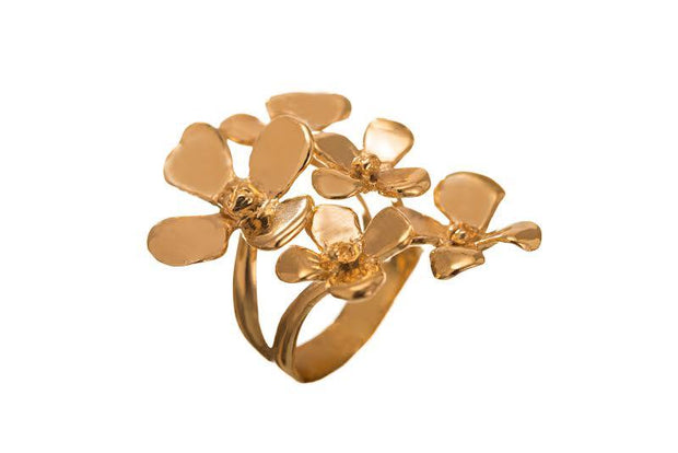 Anillo 5 Hortensias Oro - ELENA LÓPEZ JOYERÍA