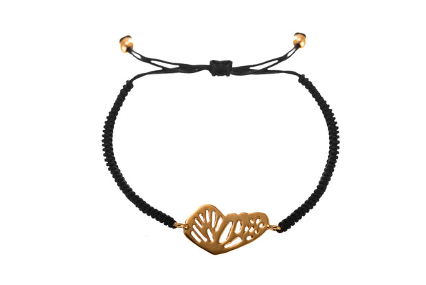 Pulsera Tejida Media Ala Monarca Oro - ELENA LÓPEZ JOYERÍA