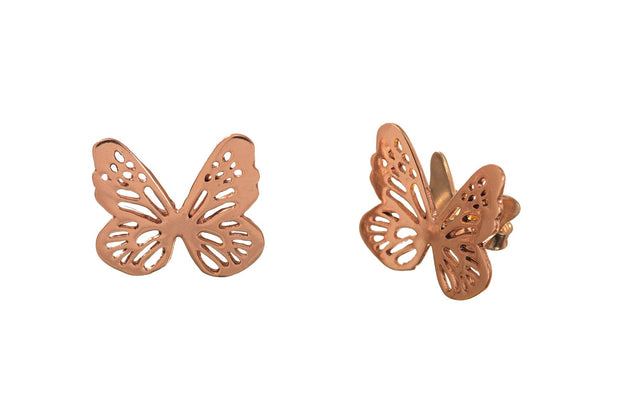 ARETES BROQUEL MONARCA ORO ROSA PARA MUJER -ELENA LÓPEZ JOYERÍA