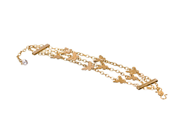Pulsera Cadena 9 Mariposas Oro - ELENA LÓPEZ JOYERÍA