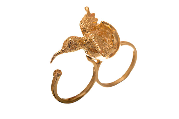 Anillo Huevo Colibrí Oro - ELENA LÓPEZ JOYERÍA