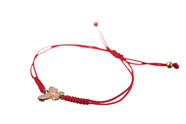 Pulsera Hilo Rojo y Mariposita Oro - ELENA LÓPEZ JOYERÍA