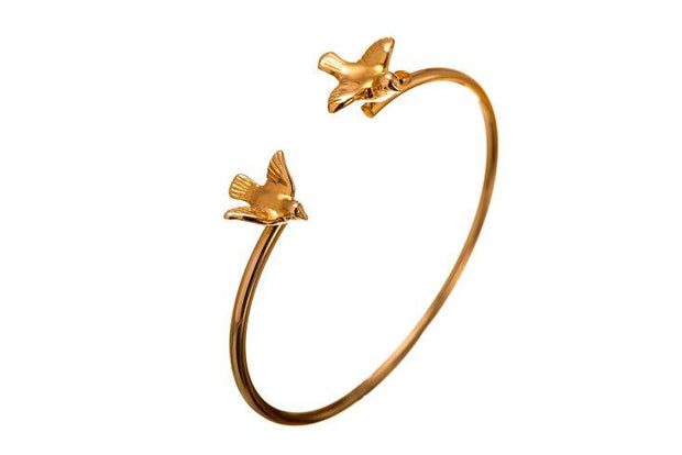 Pulsera Aro 2 Palomas Oro - ELENA LÓPEZ JOYERÍA