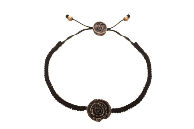 Pulsera Tejida Rosade Rodio Negro - ELENA LÓPEZ JOYERÍA