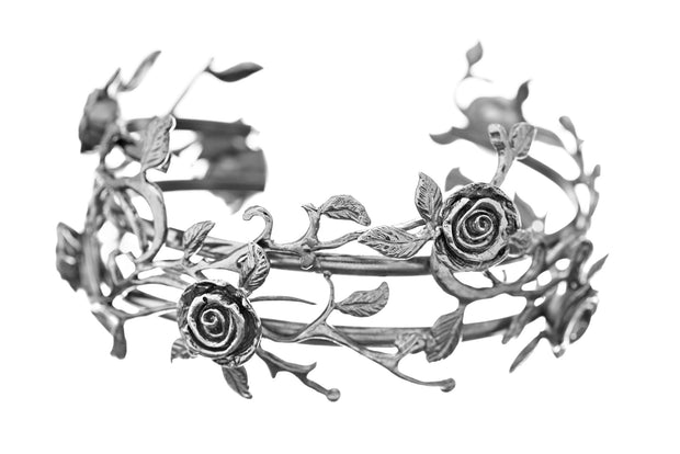 Brazalete Rosal de Rodio Blanco - ELENA LÓPEZ JOYERÍA