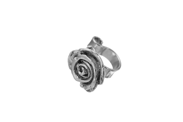 Arete Broche Rosa de Rodio Blanco - ELENA LÓPEZ JOYERÍA