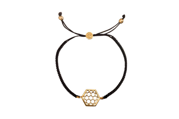 Pulsera Colmena Tejida Oro - ELENA LÓPEZ JOYERÍA