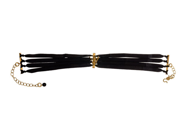 Gargantilla Barra de Abeja con Listón Oro - ELENA LÓPEZ JOYERÍA