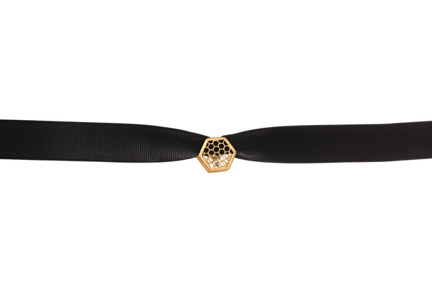 Gargantilla de Colmena con Abeja Oro - ELENA LÓPEZ JOYERÍA