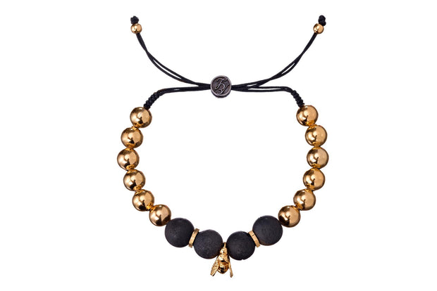 Pulsera de Abeja con Pirita Negra Oro - ELENA LÓPEZ JOYERÍA