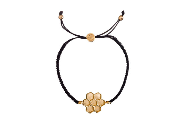 Pulsera Panal Tejida Oro - ELENA LÓPEZ JOYERÍA