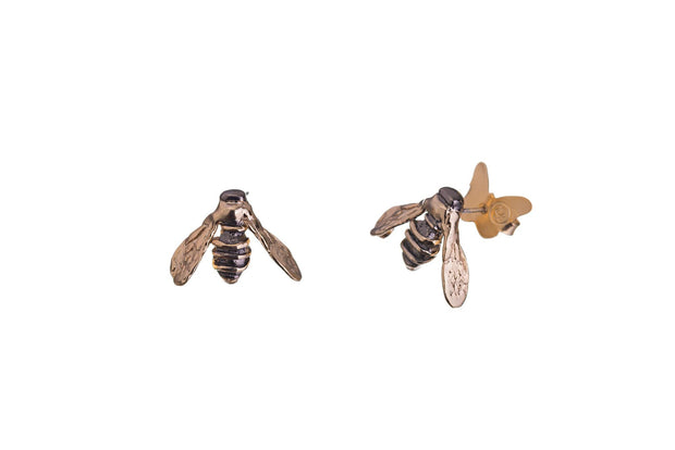 Arete Broquel de Abeja Reyna Oro - ELENA LÓPEZ JOYERÍA