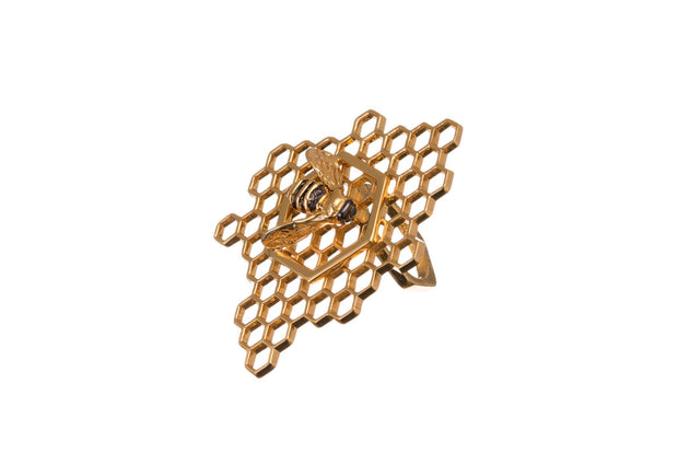 Anillo Panal de Abeja Oro - ELENA LÓPEZ JOYERÍA