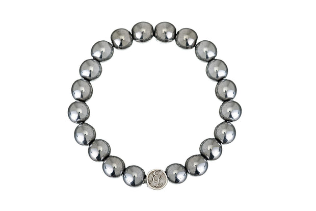 Pulsera Hematita de Rodio Blanco - ELENA LÓPEZ JOYERÍA