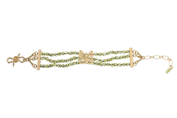 Pulsera 3 H Monarca Piedra Semi Preciosa Oro - ELENA LÓPEZ JOYERÍA