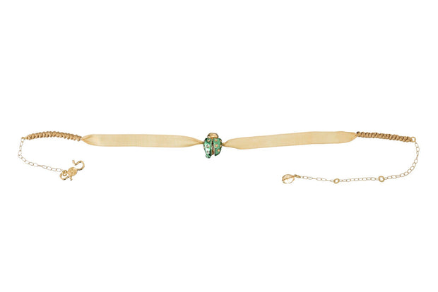 Choker Listón Catarina Oro y Verde Oro - ELENA LÓPEZ JOYERÍA