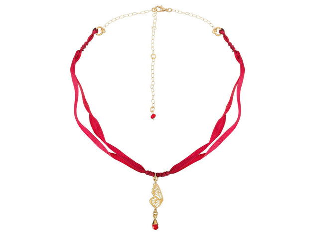 GARGANTILLA MONARCA DE LISTON ROJO PARA MUJER -ELENA LÓPEZ JOYERÍA