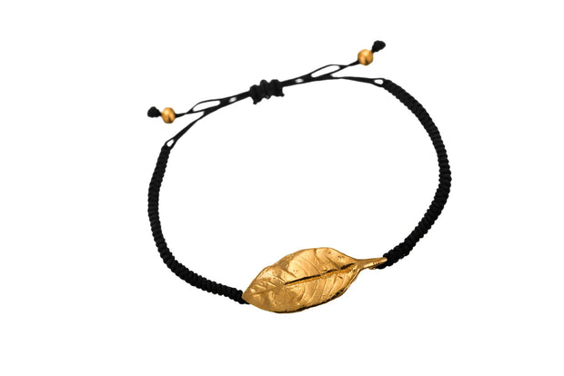 Pulsera Tejida Hoja de Limón Oro - ELENA LÓPEZ JOYERÍA