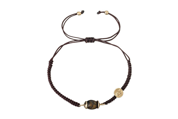 Pulsera Tejida con Piedra Oro - ELENA LÓPEZ JOYERÍA