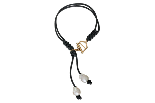 Pulsera Perlas Barroca con Broche Hexagono Oro - ELENA LÓPEZ JOYERÍA