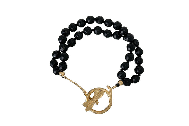 Pulsera Piedra Semi-Preciosa Libélula Oro - ELENA LÓPEZ JOYERÍA