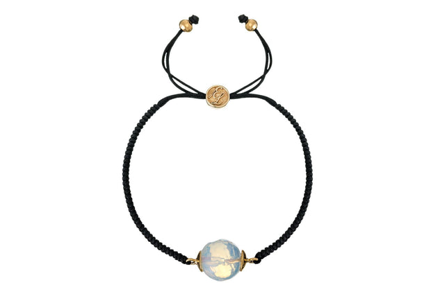 Pulsera Tejida con Piedra Luna Oro - ELENA LÓPEZ JOYERÍA