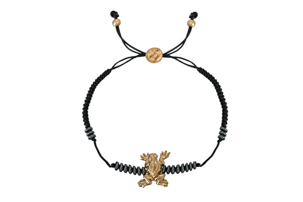 Pulsera Tejida Rana y Hemetita Oro - ELENA LÓPEZ JOYERÍA