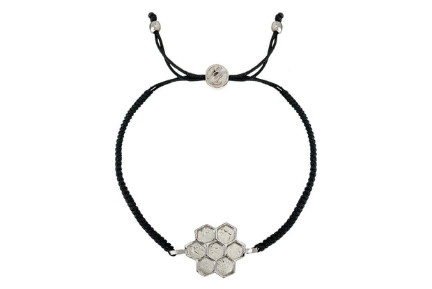 Pulsera Panal Tejida de Rodio Blanco - ELENA LÓPEZ JOYERÍA