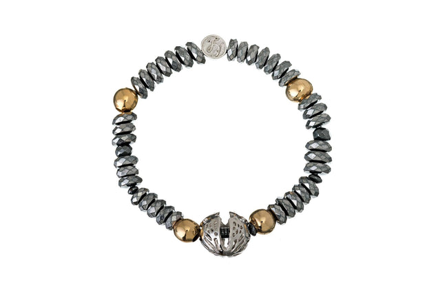 PULSERA ESFERA CON HEMATITA PLATA PARA MUJER -ELENA LÓPEZ JOYERÍA