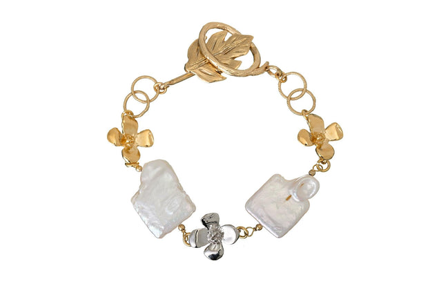 PULSERA PERLA BARROCA HORT ORO PARA MUJER -ELENA LÓPEZ JOYERÍA
