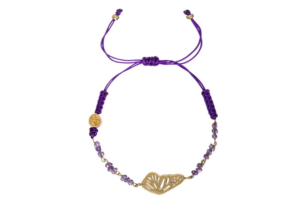 PULSERA ALA CON PIEDRAS MORADO PARA MUJER -ELENA LÓPEZ JOYERÍA
