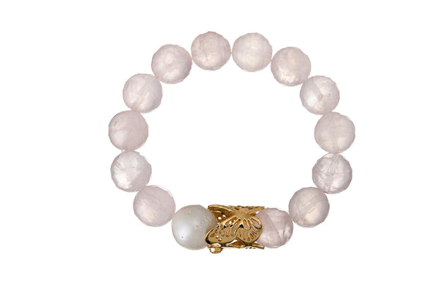 Pulsera Cuarzo con Cilindro Oro - ELENA LÓPEZ JOYERÍA