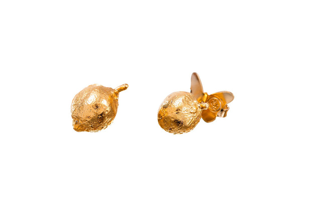 Arete Broquel Limón Oro - ELENA LÓPEZ JOYERÍA