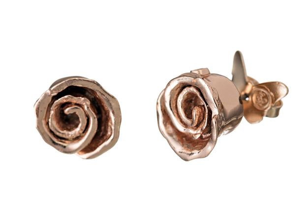 Arete Rosa Barrenada Oro Rosa - ELENA LÓPEZ JOYERÍA