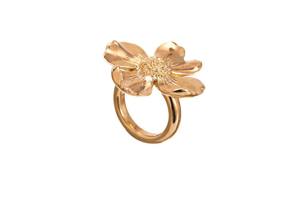 Anillo Flor Antigua Oro - ELENA LÓPEZ JOYERÍA