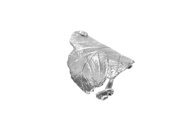 Anillo Hoja Rodio Blanco - ELENA LÓPEZ JOYERÍA