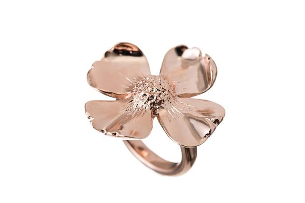 Anillo Flor Jazmín Mediana Oro Rosa - ELENA LÓPEZ JOYERÍA