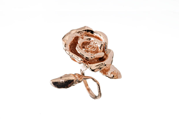 Anillo Rosa y Botón de Oro Rosa - ELENA LÓPEZ JOYERÍA