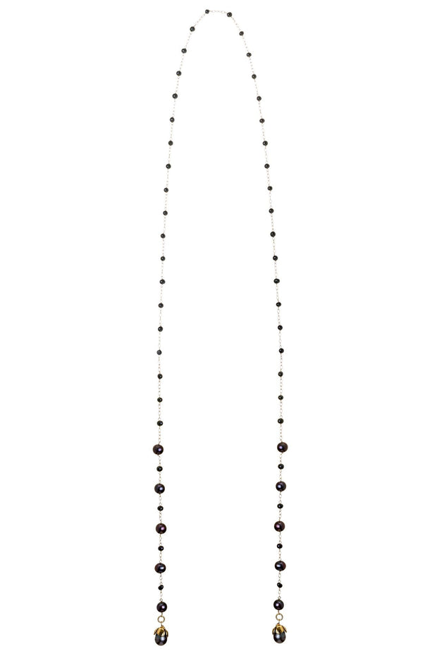 Corbatín Oníx Perla Negra Oro - ELENA LÓPEZ JOYERÍA