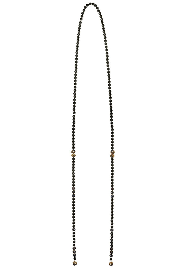 Corbatín Onix, Perla Negra 1/2 M Oro - ELENA LÓPEZ JOYERÍA