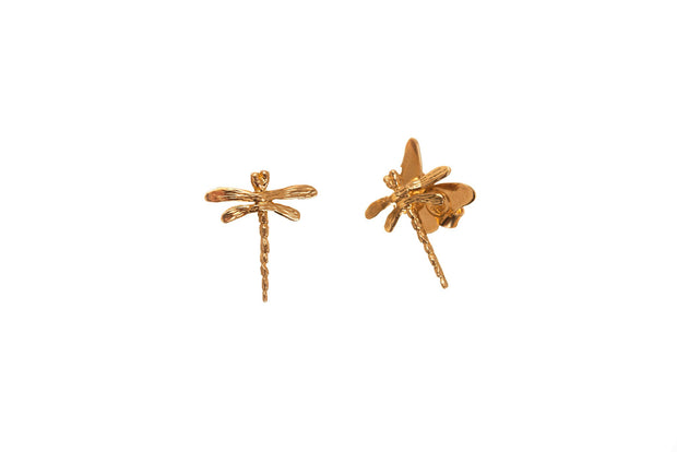 Arete Broquel Libélula Mini Oro - ELENA LÓPEZ JOYERÍA