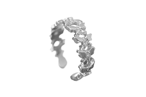 Anillo Mini Mariposas Menos a Más Rodio Blanco