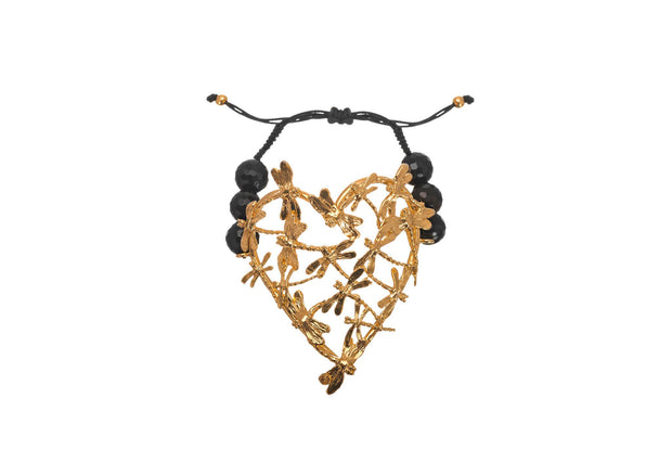 Pulsera Corazón Enjambre Libélula Oro - ELENA LÓPEZ JOYERÍA